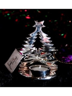 Christmas Tree Tealight Holder Aluminium 17 x 10 x 7cm